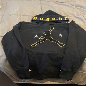 Jordan Black Hoodie with Yellow Logo